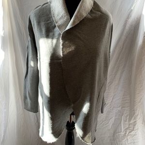 DREW Grey Draped Sweatshirt Cardigan 100% Cotton